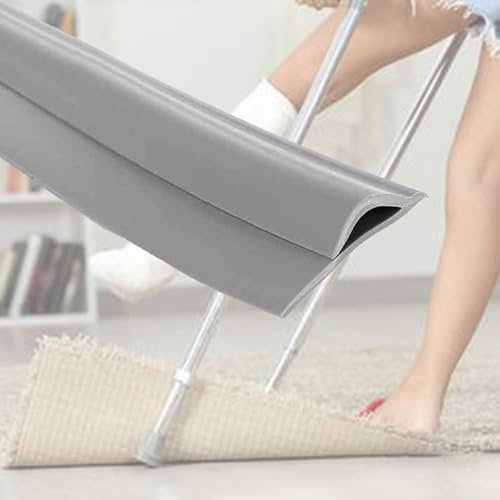 UrbanUp Treppenkantenprofil Selbstklebende PVC-Übergangsleiste für Teppiche, Kantenschutz, Teppichkantenbesatz, Fußmatte/Teppichkante, für Zuhause/Hotel/Büro/Restaurant(Gray A,L500cm(196 7/8))