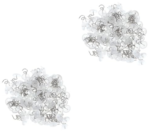 PRETYZOOM 2 Set Chiodi per Fogli Fissi Il Piumino Spezza Perni di Torsione Montato Copriletti Clips Fogli Perno A Spirale con Teste Trasparenti Spingere Il Perno Plastica 150 Pezzi * 2