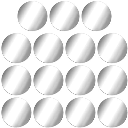 CENPEK 15 pezzi adesivi murali a specchio rotondi 1 mm di spessore piastrelle a specchio acrilico autoadesive specchi rimovibili per decorazioni per la casa fai da te (10 cm)