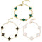 ZcrPrn 3 Pcs Clover Bracelet, Four Leaf Clover Bracelet, Simple Design Style Lucky Leaf Bracelets, Fashionable Jewelry Suitable for Girls and Ladies Charm Bracelets Jewellery Set