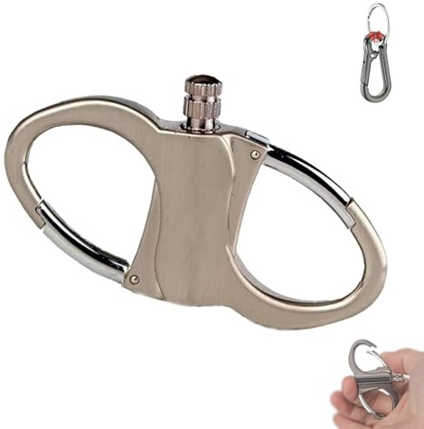 LexTex Keychain Lighter for Outdoor Car and Home, Portable Metal Creative Kerosene Match Lighters Waterproof with Keychain, Cool Camping Jet Flame Gas Gifts for Men and Women(1pc-Silver)