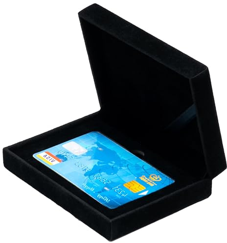 COWFEX Velvet Business Card Box Holder Fit Standard Gift Card Credit Card (Black)