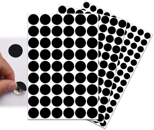 Aieino Screw Covers Black 12mm/15mm/21mm, 3 Sizes 290pcs Hole Stickers | Furniture Stickers, Self Adhesive, Ugly Screw Hole Sticker for Wood Furniture, Cabinet, Wardrobe, Cupboard, Shelve Plate