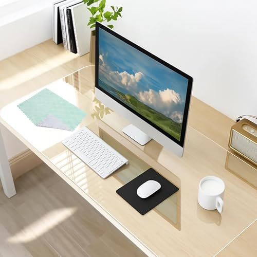 Schreibtischunterlage Transparent, 60x40cm Schreibtischunterlage Durchsichtig, Wasserdicht Rutschfeste Durchsichtige Tischdecke für Büro Zuhause Schule