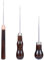 Bewudy Lot de 3 outils d'alêne pour cuir avec poignée en bois - Outil de poinçonnage pour le cuir - Outil de couture pour bricolage - Outil de couture - Outil à main - Travail du cuir