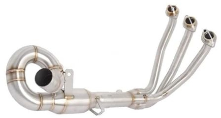 KUGVTER Silenciador de Motocicleta Silenciador del Sistema Escape Moto Tubo Enlace Central Delantero para CFMOTO CF675R 675R-R 2024 2025