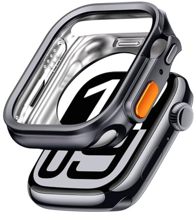TYEMLM Klockfodral för Apple Watch S10 42 mm 46 mm utan skärmskydd Full HD TPU Bumper Cover för iWatch Series 10 klockfodral(Gun Gray,S10 46mm)