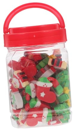 HOMSFOU 50 pezzi Gomme Natalizie con Albero Natale Gomme Cancellare per per Regali