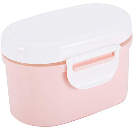 TOPINCN Versiegelnde Milchpulver-Aufbewahrungsbox, Leichter, Tragbarer Babynahrungsbehälter, Starke U-förmige Schnalle, Gefriergeeignet (Rosa 600 ml)
