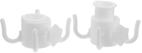 iplusmile Lot de 2 Crochets pour Parasol de Plage en Plastique à 4 Branches Accessoire D’Ancrage Stable pour Mât de Parasol Blanc Support Polyvalent pour Serviettes Chapeaux et