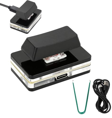 Ouitble Programmierbare Tasten, USB-Tasten-Einzeltastatur OSU Benutzerdefiniert PC Tastatur mit RGB-Beleuchtung Schalter-Abzieher für Büroarbeit Spiele Medien (Schwarz)