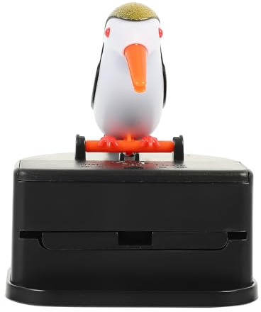 BETOOKY Kreativer Zahnstocherhalter Pressentyp Vogel Design Kompakt für Zuhause und Reisen Automatischer Zahnstocherspender Gold mit Dekoration