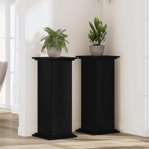 Lumanois Supper Piante Rovere Nero 33 x 33 x 80 cm,Casa e Giardino,Prato e Giardino,Giardinaggio,Supporti per Piante,12.25kg-869237