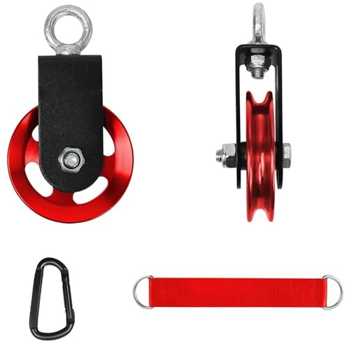 Rueda de polea de 90 mm para máquina de cables Rodamiento de 660 libras Equipo de gimnasio en casa Accesorio extraíble Polea de levantamiento de pesas Rueda de cable Montaje en pared