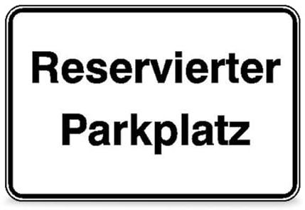 Betriebsausstattung24 Hinweisschild Reservierter Parkplatz - Aluminium, geprägt - 33,0 x 25,0 cm - Parkplatzkennzeichnung