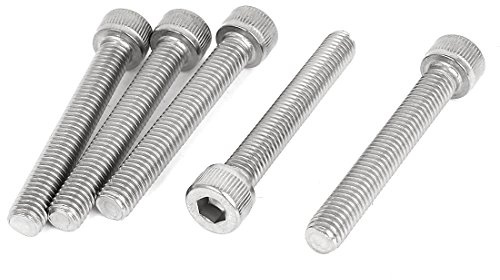 sourcing map 5 Stück M8 x 55mm Gewinde DIN912 Edelstahl Innensechskant Kopfschrauben Zylinderschrauben mit Innensechskant Zylinderkopfschrauben Maschinenschrauben Edelstahl Gewindeschrauben