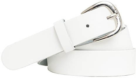 shenky Ledergürtel glatt | 3cm Breite | Gürtel mit Gürtelschnalle | Echtleder | Damen | Schnalle | Echt Leder | Damengürtel | Echtledergürtel | Bundweite 110cm | Weiß