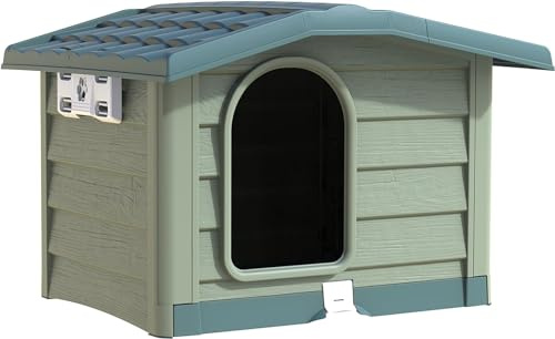 Bama Bungalow stor hundkoja - grön - 110 x 94x77 cm - plast - avtagbar bas - justerbart tak - enkelt anslutningssystem