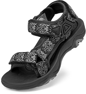 DREAM PAIRS Boys Girls Sandals Kids Adventurous Light-Weight Adjustable Straps Summer Water Shoes (Toddler/Little Kid/Big Kid),Size 6 Big Kid,Black,170892-K