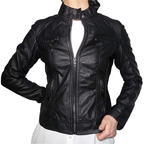 Fantasy Chiodo Giacca Foderata Giubbino Finta Pelle Ecopelle Taglie Grandi Avvitato Moda Aderente Donna Ragazza