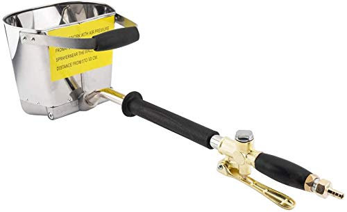 YOUHO Texturpistole Stucksprüher Mörtelsprüher Wand Textursprüher Wand Putzsprüher Zement Mörtel Spritzpistole Hopper Beton Stuck Gips Farbe Wandwerkzeug 4 Jet Pneumatisch