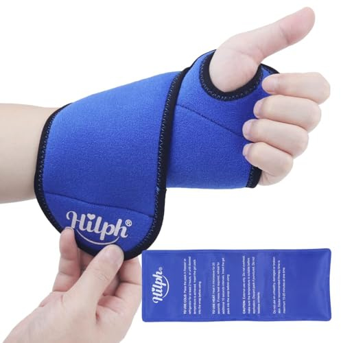 Hilph Kühlpads Handgelenk für Schmerzlinderung. Handgelenkstütze Brace mit Gel Ice Pack für Karpaltunnel, Sportverletzungen, Verstauchungen, Schwellung