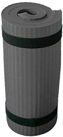ausuky Yogamatte, 60 x 25 cm, für Pilates, Fitnessstudio, Zuhause, 15 mm dick, Tragegurt, groß, bequeme Matten (schwarz)