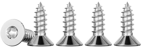 Drenky 100 Stück M3 x 10 Torx Schrauben 304 Edelstahl-Blechschrauben, Flachkopf, DIY-Holzbearbeitung Voller Thread Holzbearbeitungsbefestigung