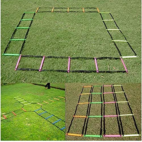 Kalindri Sports (4 mtr 10 Rungs) Flat Agility Speed Training Ladder | for Track and Field Sports, Soccer, Football, Tennis, Baseball, Gym Fitness, Stamina (Pack of 4)