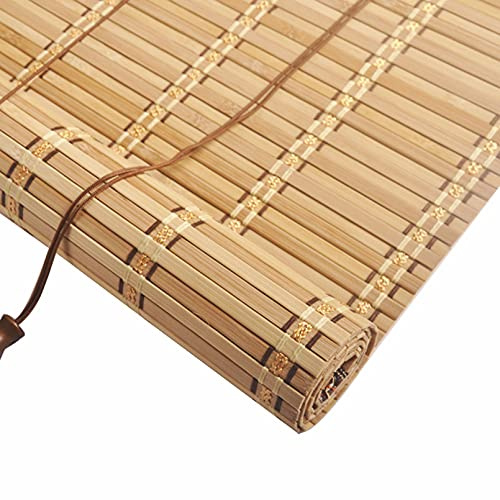 Retro Bambusrollo Rollos Außenrollo für Fenster und Türen,Natur Holz-Jalousie Raffrollo,Atmungsaktive,Sonnenschutz und Sichtschutz Rollo Seitenzugrollo für Innenhaus,Büro,Küche (100x120cm/39x47in)