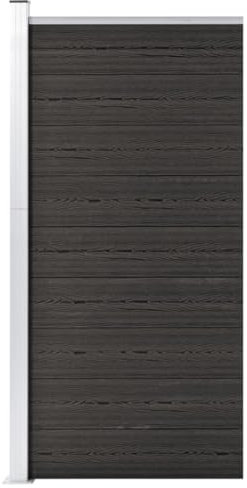 vidaXL Zaunelement Gartenzaun Sichtschutzzaun Lamellenzaun Windschutz Zaun Windschutzzaun Terrasse Stecksystem Lärmschutz WPC 95x186cm Grau