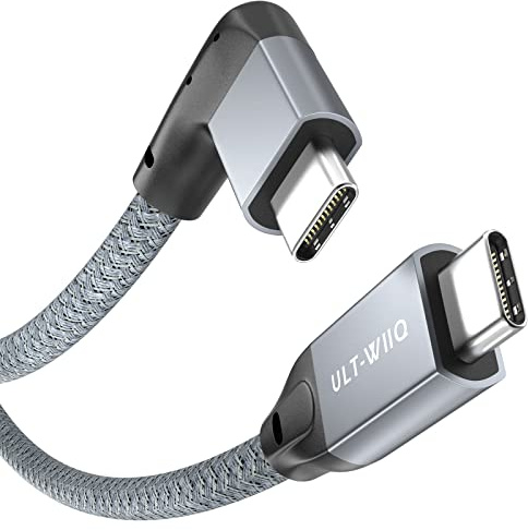 90 Grad USB C Kabel, 20Gbps USB C 3.2 Gen2×2 Datenkabel, 240W PD PPS EPR AVS Ladekabel, 4K@60Hz 2K@240Hz USBC Monitor Kabel für Handy, Laptop, Monitor, Tablet, SSD, iPhone 17, Galaxy S26/S25 (50cm)