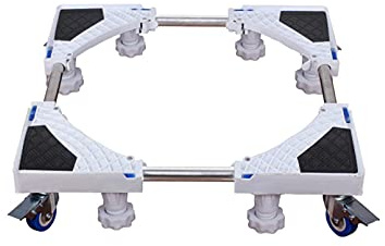 Verstellbar Waschmaschinen Sockel füR KüHlschrank LäNge/Breite 42-65cm Stand füR Trockner Sockel GeschirrspüLer MöBelträGer Antivibrationsmatte HöHenverstellbare 10-14cm (8 legs 4 wheels)