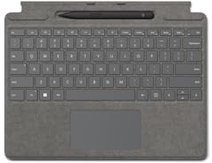 Microsoft Surface Pro Signature Keyboard (Platin) im Bundle mit Slim Pen 2 | kompatibel mit Surface Pro (11. Edition), Surface Pro 9 & Surface Pro 8