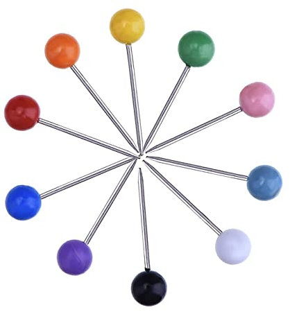 Egurs Stecknadeln 500 Stück Map Push Pins Edelstahl Stecknadeln mit Kopf für Markieren von Orten,Sehenswürdigkeiten,Reise-Routen