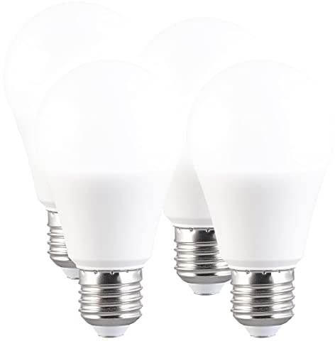 Luminea LED Deckenlampe dimmbar: 4er-Set LED-Lampen E27 9W (ers. 75W) 3-stufig dimmbar 830lm tageslicht (Leuchtmittel mit dimmender, mit E27-Gewinde, Step)