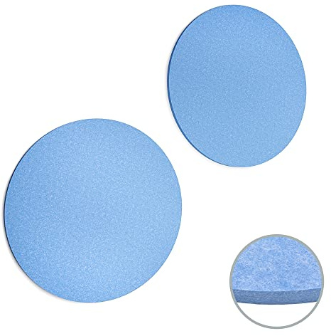 vilz 2er Set Akustik Filz Schalldämmung für Decke & Wand aus recyceltem Vollmaterial - Akustikplatten rund Ø 55 cm Himmelblau