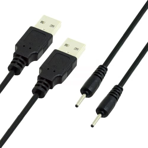 NFHK 2 st/parti 150 cm 24 AWG USB 2.0 hane typ A till 5 V DC 2,0 x 0,7 mm DC ström rund kontaktkabel