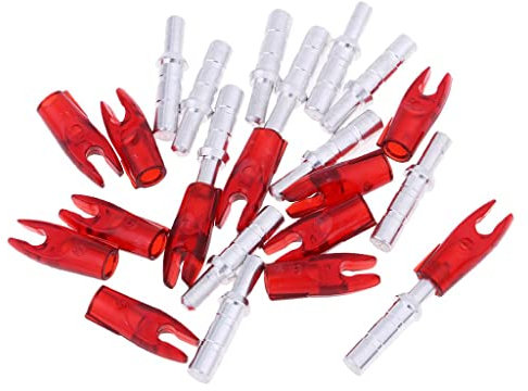 Fenteer 12 Stück Kunststoff Präzisionsnocken für Bogenschießen für ID 4,2 Mm Pfeilschaft Universal, rot