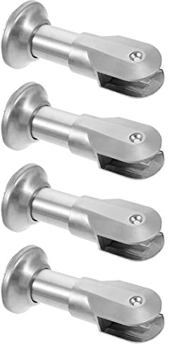 VILLFUL Edelstahl Wc Trennwand Füße 4 Stück Partition Fuß Stabile Sanitärbeschläge Für Öffentliche Toiletten Und Badezimmer 5.7X2.4X0.7 Zoll