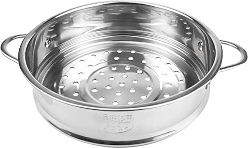 LNQ LUNIQI Stainless Steel Steamer Pot 7 Inches Round Cooking Rack Food Steamer Basket Insert for Kitchen Dim Sum Dumplings Bun(18cm)
