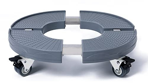 ETRAVEL Plant Caddy with Wheels Adjustable 38-50CM, Heavy Duty Rolling Plant Stand 190 KG Load-bearing Capacity, Indoor Outdoor Large Plant Cart Dolly with Casters Plant Roller Tray (GREY)