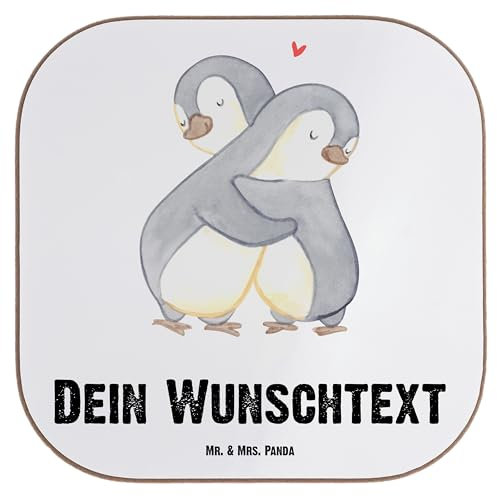 Mr. & Mrs. Panda Personalisierter Untersetzer Pinguin Beste Lieblingsfreundin der Welt - Personalisierte Geschenke, Filzuntersetzer, Bae, Personalisieren, Geschenkidee, Kerze, Liebe, Freundin, Herz