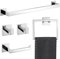 TURS Set di 5 pezzi di accessori per il bagno in cromo lucido set portasciugamani anello porta carta igienica e 2 ganci per asciugamani, montaggio a parete in acciaio inox