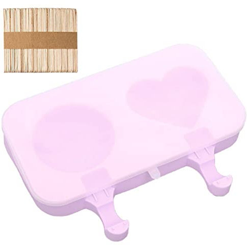 Hrippy Moule De Crème Glacée en Silicone 2 Coeur Entier De Lapin en Forme De Lapin en Forme De Fraise Moule À Glaçons Créatifs Outil De Sucette De Glace