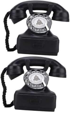 HOMSFOU Vintage Retro Telefon Modell Aus Robustem Harz Mit Detaillierter Wählscheibe Nostalgisches Tischtelefon Für Wohnzimmer Deko Und Büro Requisite