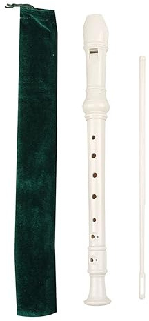 skola blockflöjt 8-håls Sopranblockflöjt Lång Flöjtinstrument För Nybörjare Med Musikredskap Sopranblockflöjt Träblås (Color : White)