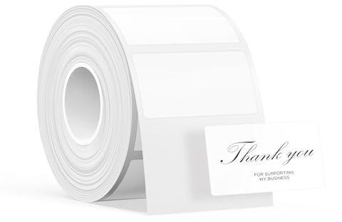 SUPVAN Etiketten selbstklebend wasserfest für T50M Etikettendrucker | 40 mm x 20 mm, 100 Etiketten/Rolle, für Haushalt, Büro und Schule, Schwarz auf Weiß