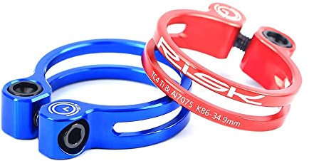 Sattelklemme 1 Stück Schnellspanner 31,8 mm 34,9 mm Aluminiumlegierung Rennrad Mountainbike Sattelstütze Sattelstütze Klemmkragen mit Titanschraube Sattelkloben(Größe:34.9mm Red)