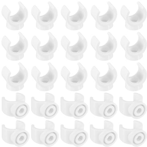 sourcing map 25 Pcs PEX Clips Pipe, 1/2 Inch PVC U Hook Pipe Hangers Clamps 16mm Water Pipe Supports Plastic Socket for Water Pipes Cable Pipes Gas Pipes